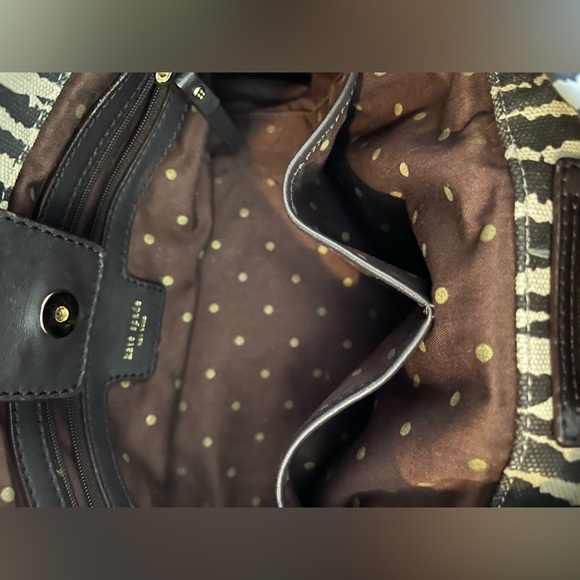 Kate Spade Zebra Print Canvas Handbag with Brown Leather Accents - Picture 11 of 16